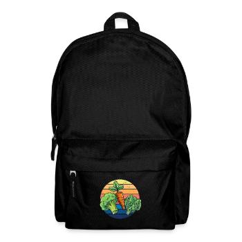 Vegan Vintage Vegetarian Animal Welfare Organic - Rucksack - Schwarz - Vorne