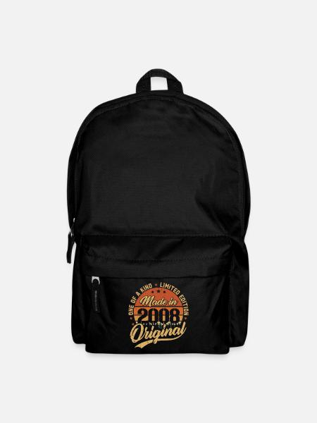 2008 Vintage Né Rétro Vintage Cadeau Anniversaire - Sac à dos - noir