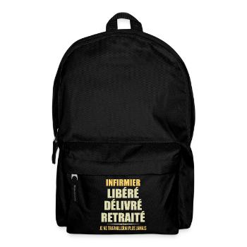 Infirmier célèbre sa retraite avec humour cadeau - Sac à dos - noir - Devant