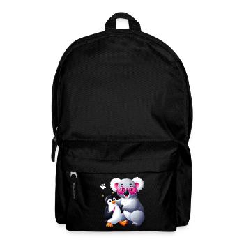 ours et pingouin avec des lunettes roses - Sac à dos - noir - Devant