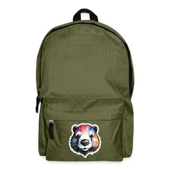 Biber Cool und Cool bunte Aquarelle - Rucksack - Olivgrün - Vorne