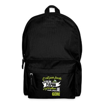 Papou agriculteur t-shirt humoristique tracteur - Sac à dos - noir - Devant