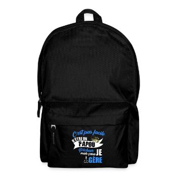Papou pêcheur t-shirt retraité pêche humoristique - Sac à dos - noir - Devant