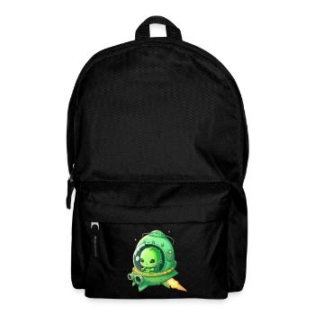 Cute alien in a green spaceship - Backpack - black - Front
