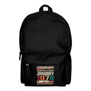 Geburtstagsgeschenk Geboren Im Januar 1978 - 1978 - Rucksack - Schwarz - Vorne