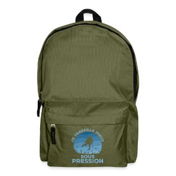 Je Travaille Mieux Sous Pression Plongée - Sac à dos - vert olive - Devant