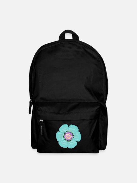 Hellblaue Blume türkis Jungle Blumen - Rucksack - Schwarz