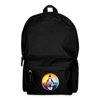 Penguin Surfer Coucher de soleil - Sac à dos - noir - Devant