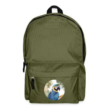 Blue and gold macaw - Backpack - olive green - Front