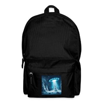 UFO Schneemann Winter Schnee Alien - Rucksack - Schwarz - Vorne