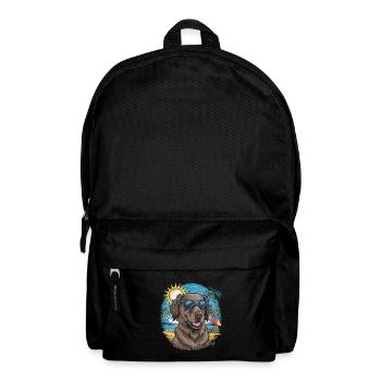 Flat Coated Retriever mit Sonnenbrille - Rucksack - Schwarz - Vorne