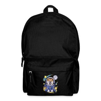 Cool Cartoon Shiba Inu with Moon and Stars - Backpack - black - Front