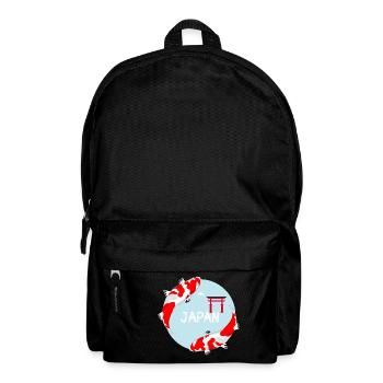 koi carp fish japan Asia goldfish manga red l - Backpack - black - Front