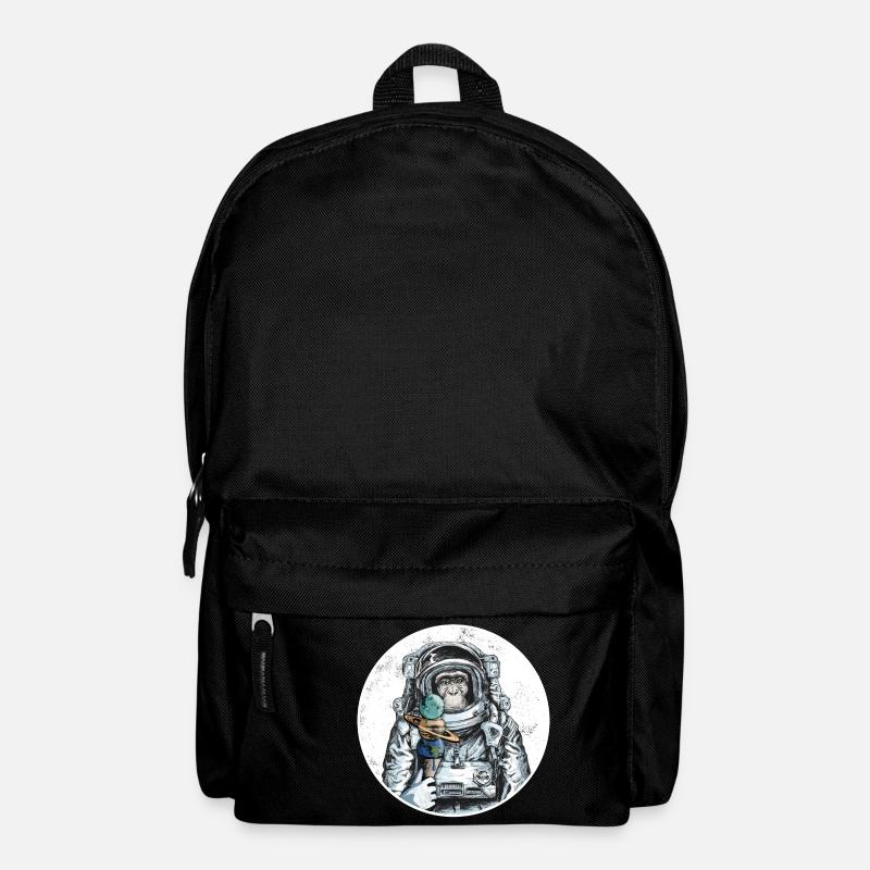 Affe Astronaut Schimpanse Mond Tier Eis Weltall - Rucksack - Schwarz