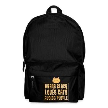 Wear black - dear cats - avoid people - Backpack - black - Front