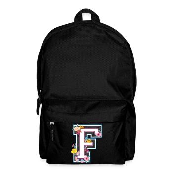 Buchstabe F im varsity Stil - Rucksack - Schwarz - Vorne