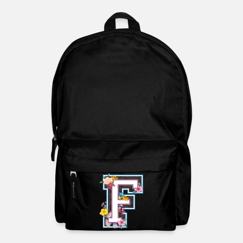 Buchstabe F im varsity Stil - Rucksack - Schwarz