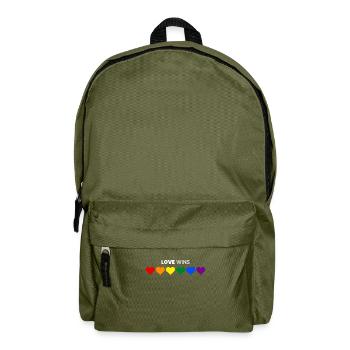 Regenbogen, LGBT, Rainbow, Gay Pride, Love Wins - Backpack - olive green - Front