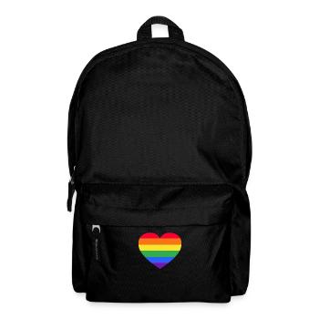 Regenbogen, LGBT, Rainbow, Gay Pride, Love, Herz - Rucksack - Schwarz - Vorne