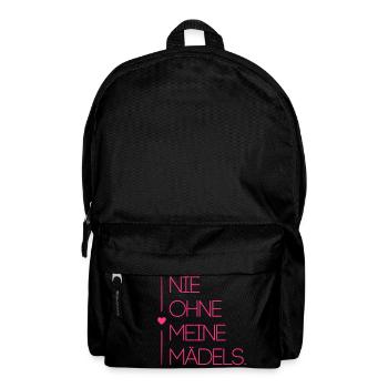 nie ohne maedels herz - Rucksack - Schwarz - Vorne