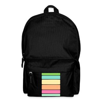 Streifen / Linien / Sprüche / Trend - Rucksack - Schwarz - Vorne