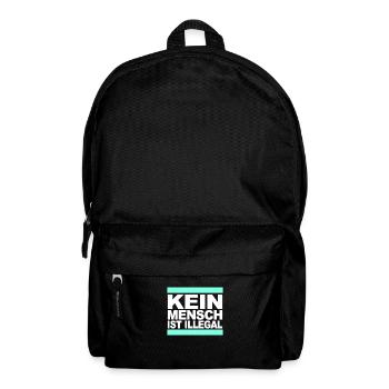 Kein Mensch ist illegal - Gegen Rechts - FCK NZS - Rucksack - Schwarz - Vorne