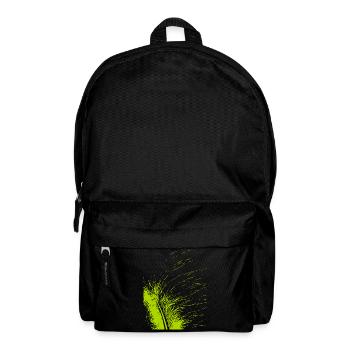 Plume abstraite / ligne / vert / motif - Sac à dos - noir - Devant