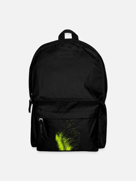 Abstrakte Feder / Linie / grün / Muster - Rucksack - Schwarz