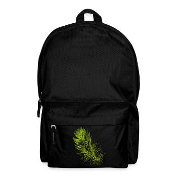 Abstrait plume / ligne / vert / motif - Sac à dos - noir - Devant