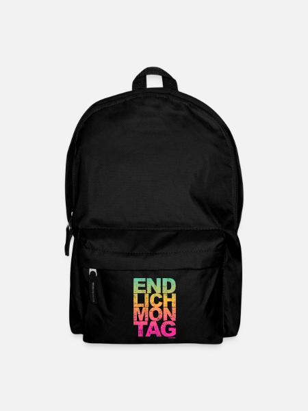 Endlich Montag - Lustige Sprüche Arbeiten Job - Rucksack - Schwarz