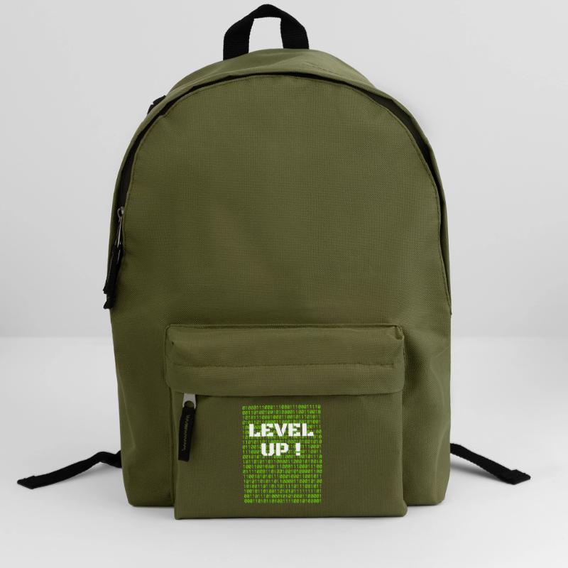 Level up and binary code Backpack