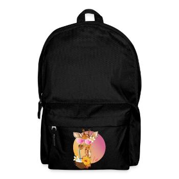 cool giraffe with sunglasses enjoys the summer - Backpack - black - Front