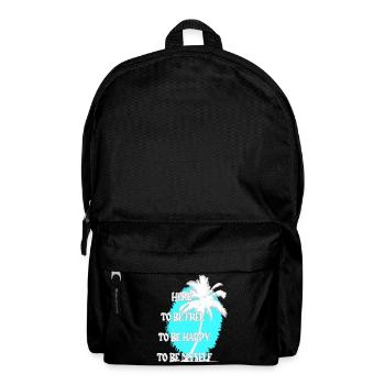 Ici pour être libre et heureux - Palme - Sac à dos - noir - Devant
