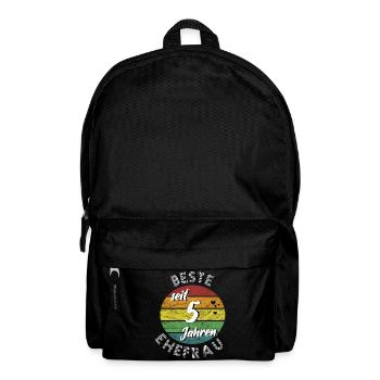 beste Ehefrau seit 5 Jahren Hölzerne Hochzeit - Rucksack - Schwarz - Vorne