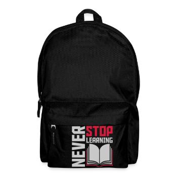 never stop learning quote - Backpack - black - Front