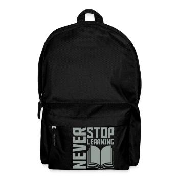 never stop learning quote - Backpack - black - Front