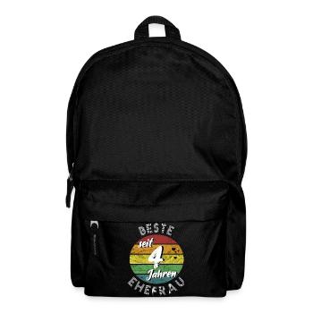 beste Ehefrau seit 4 Jahren 4. Hochzeitstag retro - Rucksack - Schwarz - Vorne