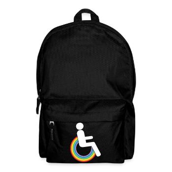 rollstuhl handicap regenbogen-rollstuhl wheelchair - Rucksack - Schwarz - Vorne
