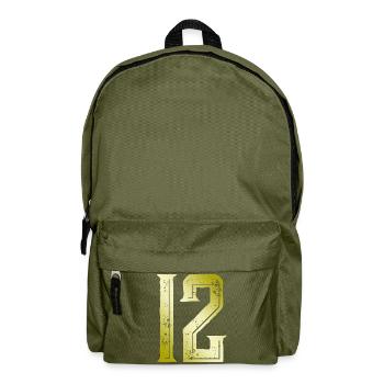 12 Zahl Symbol - Rucksack - Olivgrün - Vorne