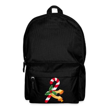 Zuckerstange und Stechpalme für die Weihnachtszeit - Rucksack - Schwarz - Vorne