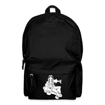 Renard blanc étrange en skateboard - Sac à dos - noir - Devant