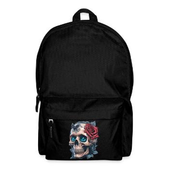 Skull with roses - Backpack - black - Front