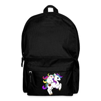 Ignaz sur la licorne | Cochons d’Inde | Licorne - Sac à dos - noir - Devant