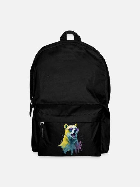 cooler Eisbär mit Sonnenbrille, Portrait - Rucksack - Schwarz