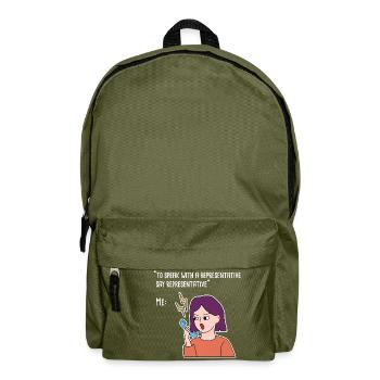 Work from Home Call Design for Proud Pinoys - Backpack - olive green - Front