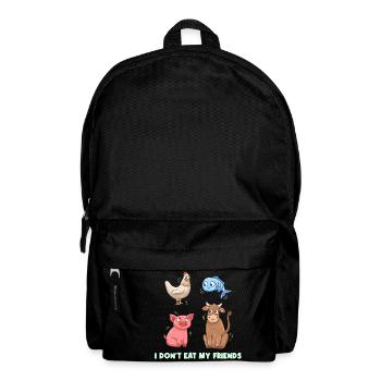 Fish Chicken Pig Friends Design for Vegans - Backpack - black - Front