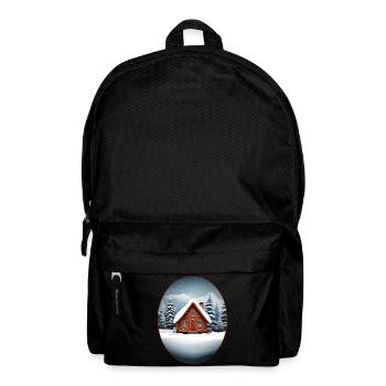 Wooden house, Christmas hut - Backpack - black - Front