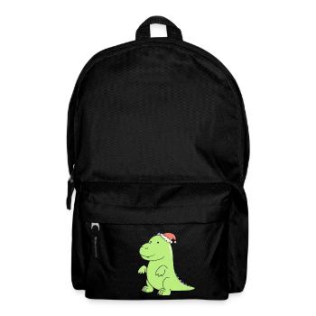 a cute dinosaur at Christmas - Backpack - black - Front