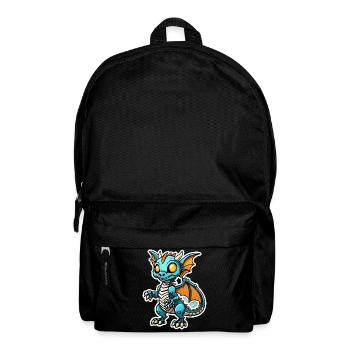 Cute Dragon Skeleton Illustration - Backpack - black - Front