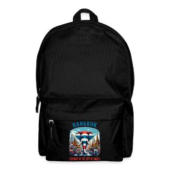 Bangkok Thailand elephant flag city - Backpack - black - Front
